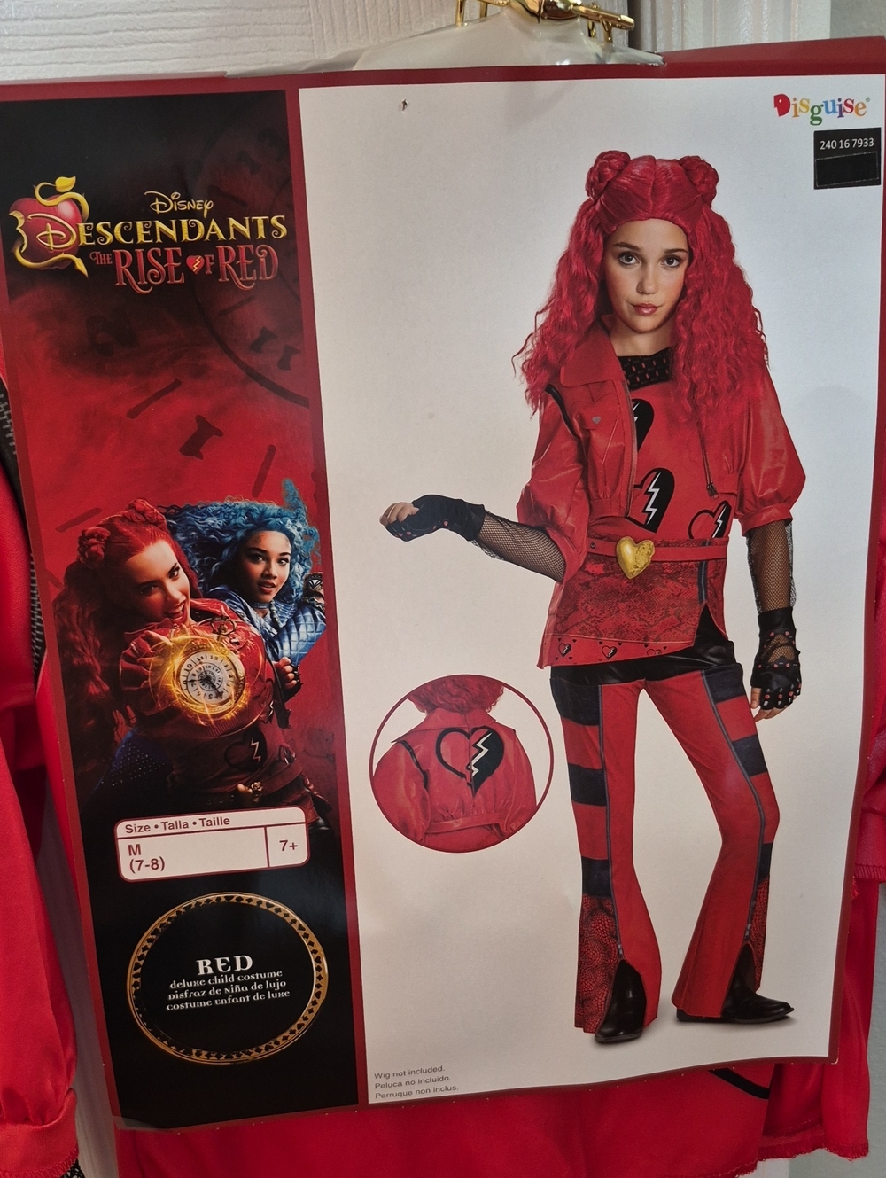 Disney Red "Rise of Red" Inspired Kids Costume Top with Black Mesh Sleeves - Picture 2 of 6